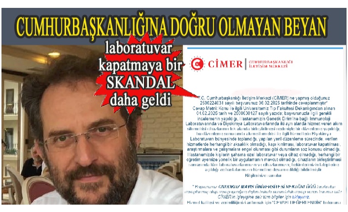 KAPATILAN LABORATURUN ÜSTÜ ÖRTÜLMÜYOR!